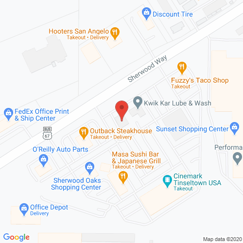 Map of Allington Dental in San Angelo TX