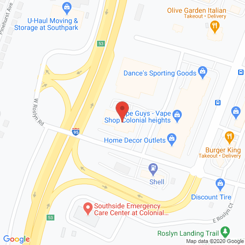 Map of Spencer Dental in Colonial Heights VA